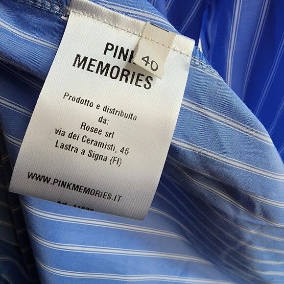 NEW WITH TAGS Pink Memories Long Striped Shirt with Lace Detail - 40 - Picture 5 of 6